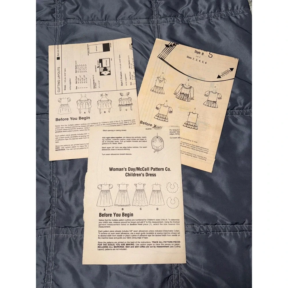 Vtg Woman's Day McCall Pattern Co Childrens Dress Sewing Instructions Sizes 2-6